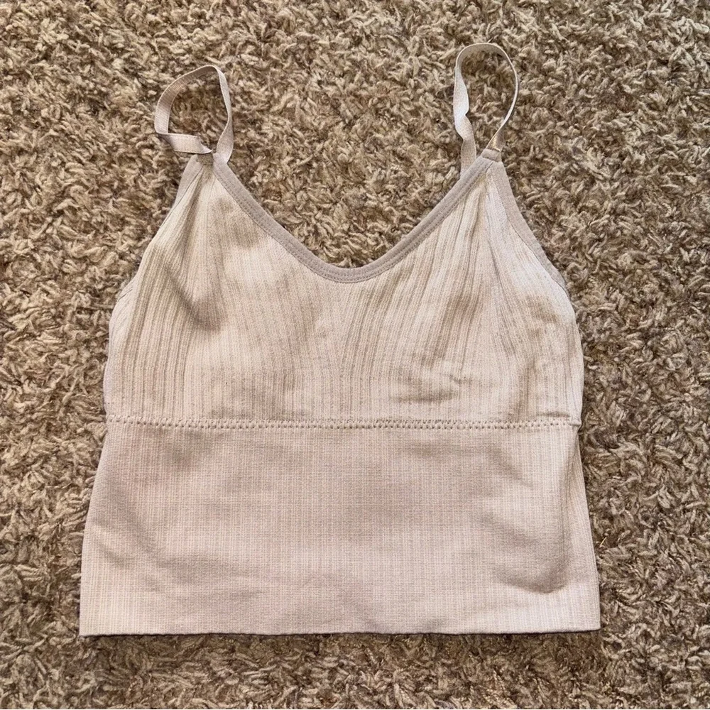 Cream Ribbed Tank Top - Picture 1 of 2